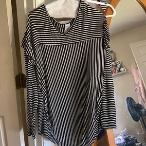 long sleeve stripped maternity shirt